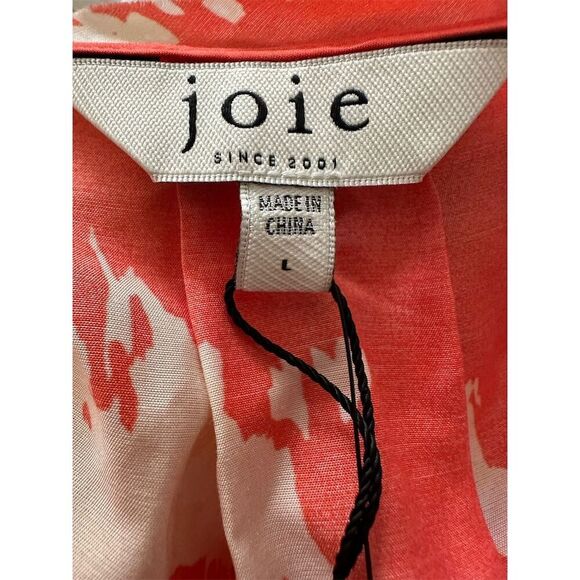 Joie Women's Ashlene Wrap Top Size L Multicolor Short Sleeve Blouse - Picture 4 of 5